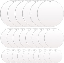 24 Runde Acrylscheiben mit Loch in 3 Größen: 5cm, 7.5cm, 10cm Transparent