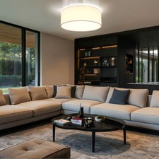 Plafoniera Luce Sala da Pranzo Tessuto Rotondo Lampada da Cucina LED D 30 CM