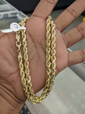 10kt Echt Gold Seil Kette 7mm 26 cm für Herren