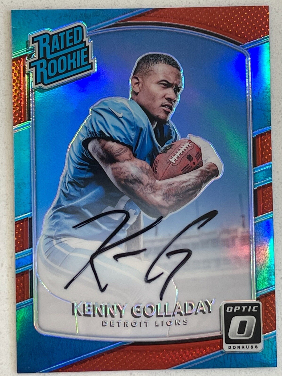 2017 Donruss Optic Kenny Golladay Red Auto /50 Gem Mint Condition