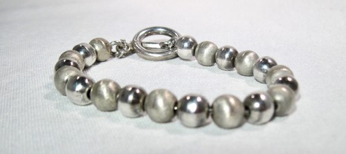 Sterling Silver Bead Ball Bracelet K1852