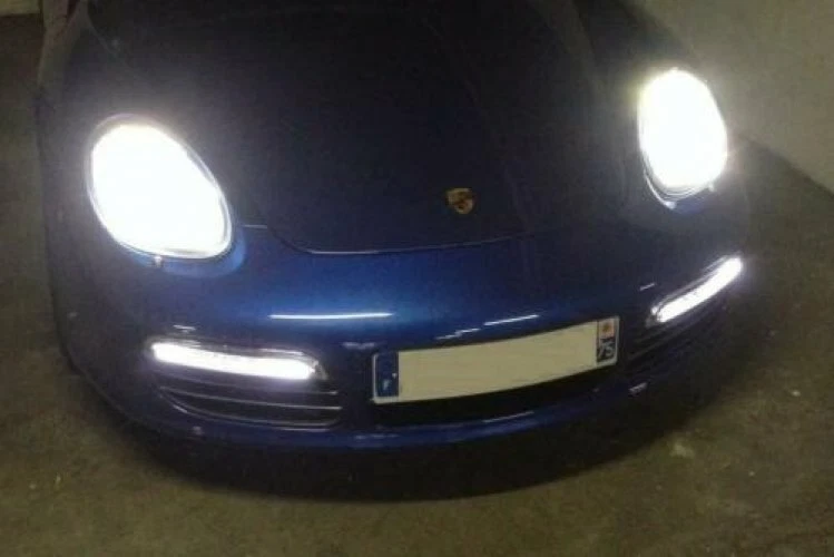 Luz de circulación diurna LED luz antiniebla lámpara de parachoques transparente para Boxster 987 2005~2008 Foto 2 de 4