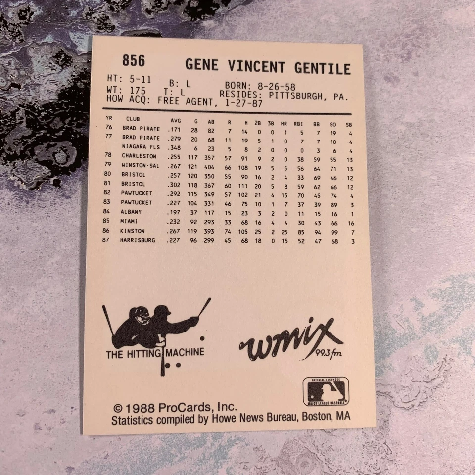 Gino Gentile 1988 ProCards Harrisburg Senators - Image 2 of 2