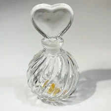 Vintage Teleflora Perfume Bottle Swirl Design Heart Stopper 18% Crystal Taiwan