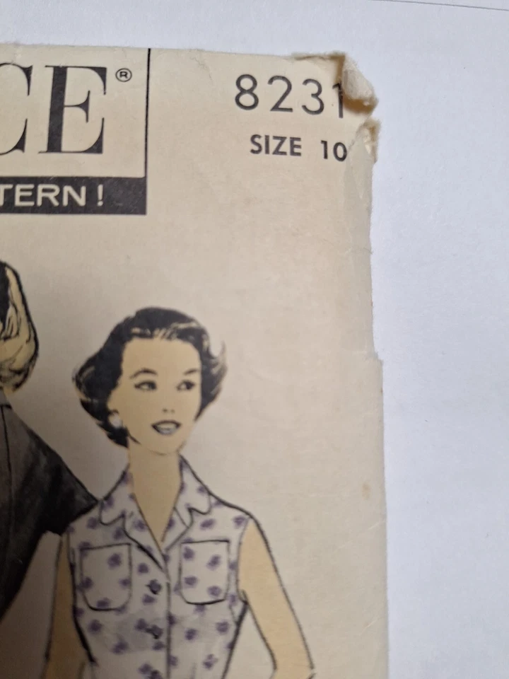 Dress Slim Straight Fitted 10 Advance 8231 Sewing Pattern CUT VTG Easy Pockets - Image 3 of 4