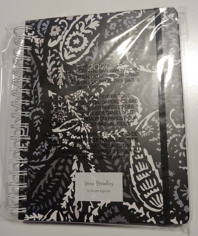 NWT VERA BRADLEY 12 MONTH AGENDA PLANNER in PAISLEY NOIR  black
