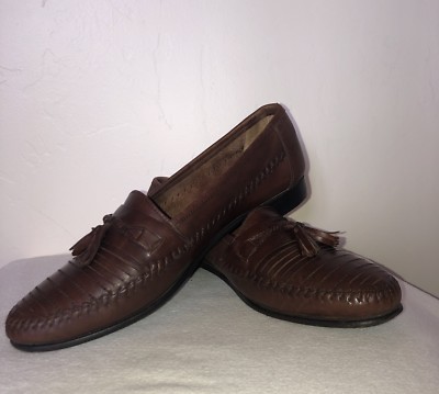 Giorgio Brutini Brown Woven Tassel Loafers Men’s 9.5D Leather Brazil Giorgio Brutini Bartell brown woven leather tassel loafers  main image 3