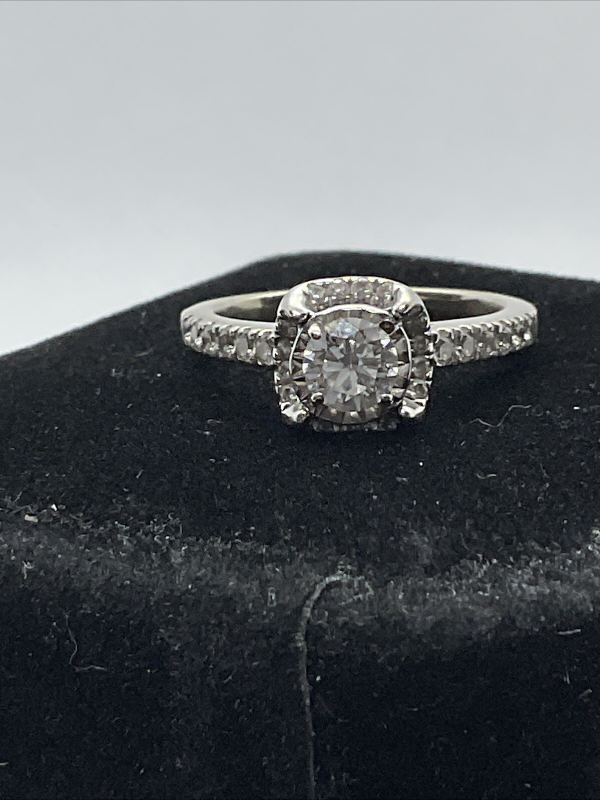 CUTE Solid 14K White Gold Solitaire Round & Accen… - image 17