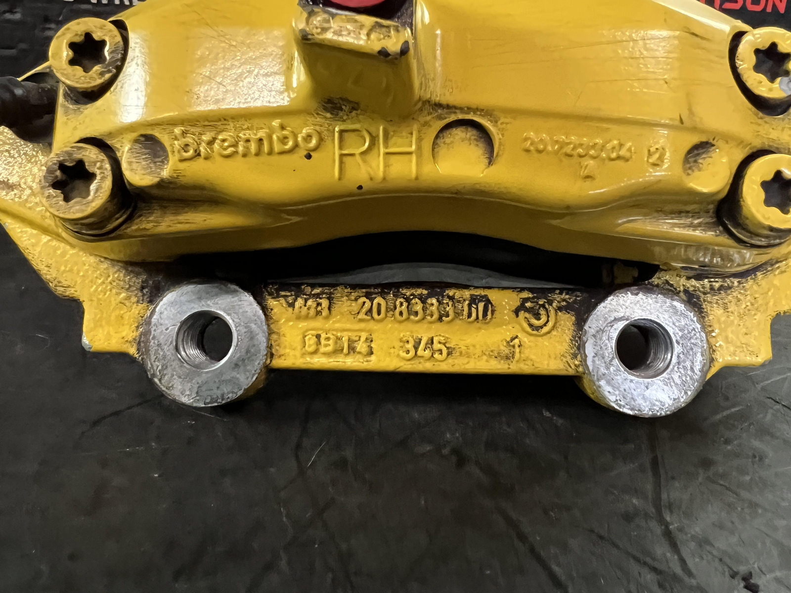 08-16 MASERATI GRANTURISMO FRONT REAR LEFT RIGHT YELLOW BRAKE CALIPERS 20833300