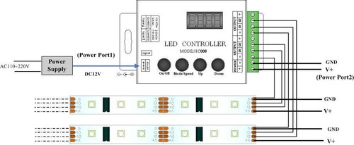 DC 5V 12V 24V 4Keys HC008 programmable rgb led pixel controller 133 effect modes - Picture 4 of 8