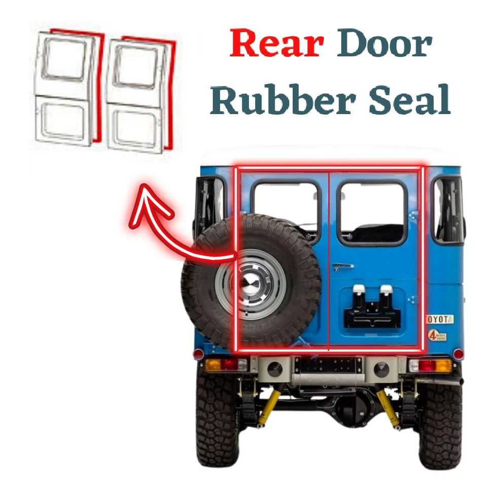 Par de sellos de goma para puerta trasera Toyota FJ40 BJ40 Land Cruiser 1975-1984 Foto 2 de 4