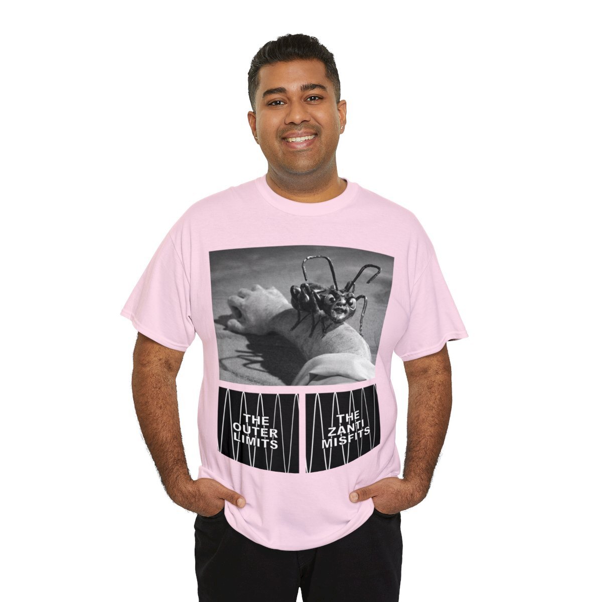 T-shirt Zanti Misfits Outer Limits - 100% Coton, Gildan, Blanc, Thème Rétro TV