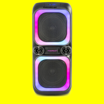 MEGA-Soundanlage 600W LED-beleuchtete Party-Lautsprecher 20cm-Bässe MAD-NASH60