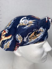 Airplane Design Seaplane Blue Medical Surgical SCRUB CAP