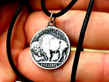 Authentic 1936 Buffalo Indian Head Nickel coin necklace pendant nice gift