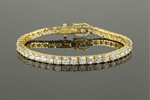 Damenarmband 4 mm Zirkonia 750 Gold 18 Karat vergoldet Luxus B1029-2L - Picture 3 of 9