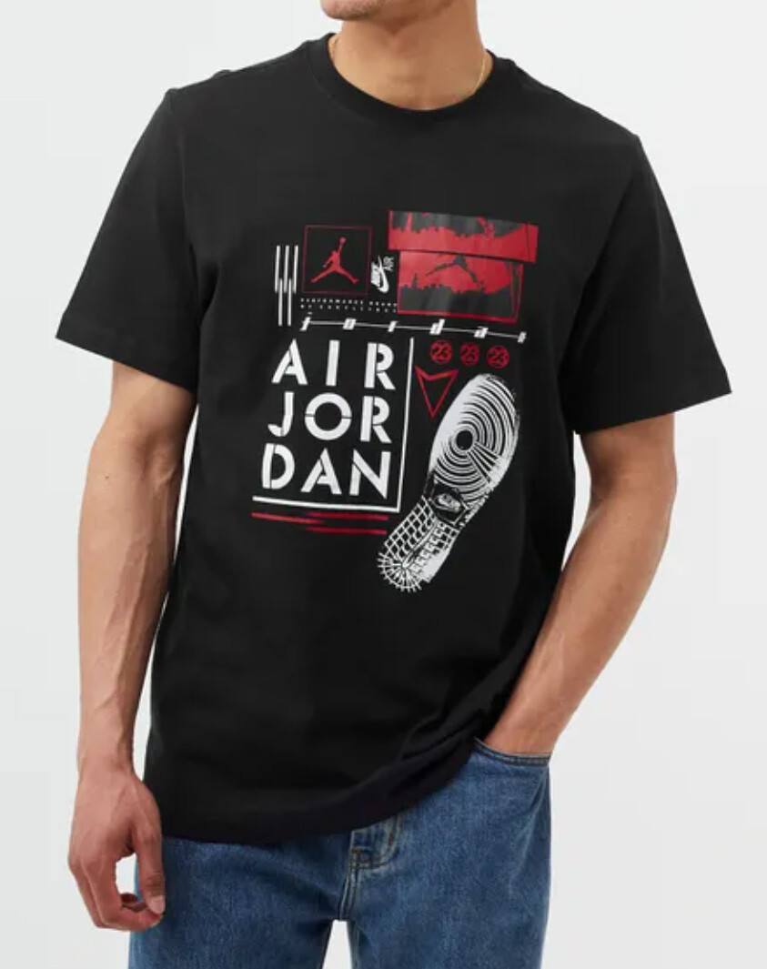 Nike Air Jordan Graphic Men's Tee DM1424-010 BLACK sz S-2XL | eBay