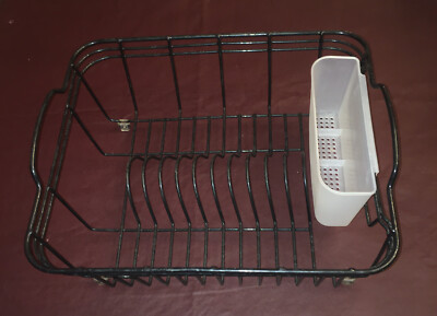 Rubbermaid Microban Coated Wire Dish Drainer Large Black 16” X 12” X 1/4” 
