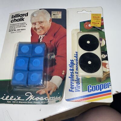 6 Piece Billiard Chalk  Vintage , @ Ferrules @Tips