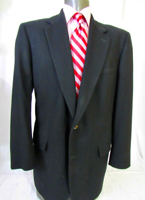 100% Cashmere Black BT Fitzgerald Blazer Sport Coat Size 46L