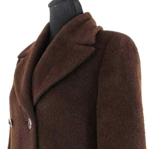 Versus Gianni Versace Alpaca Wool Logo Button Double Breasted Brown Pea Coat 38 - Picture 3 of 8