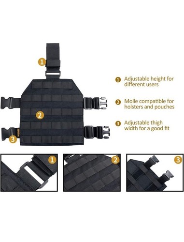 Spanker Tactical MOLLE Drop Leg Platform Universal Drop Leg Panel w/ Adjustable - Picture 5 of 16