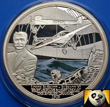 2019 History of Aviation 40mm Louis Bleriot XI Gold Plated Proof Medal Coin