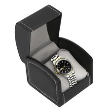 PU Single Grid Leather Watch Display Jewelry Gifts Storage Box with Cushion