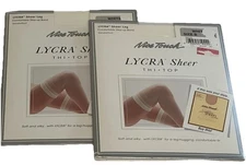 Nice Touch Lycra Sheer Thi-Top Stockings Elastic White Sz B Sears NEW lot of 2.