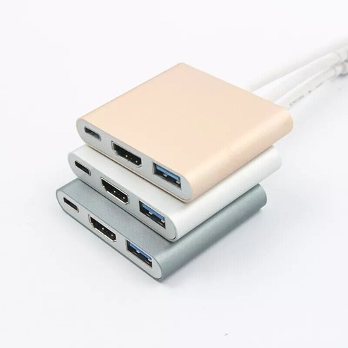 USB 3.1 Typ-C na HDMI USB 3.0 USB-C Adapter AV Multiport 3-w-1 Konwerter 4K - Zdjęcie 13 z 13