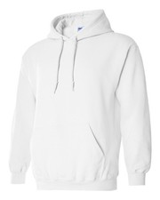 Gildan 18500 Unisex Pullover White Hoodie Heavy Blend Hooded Sweatshirt 2XL