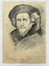 Rembrandt (Handmade) Drawing on antique paper Signed and Sealed.