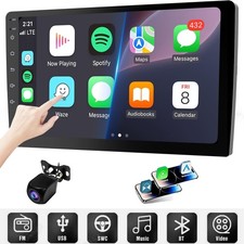 10.1" Double Din Car Radio, Wireless Apple CarPlay, Android Auto, GPS Navigation