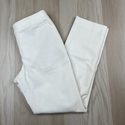 St John Emma Straight Leg Pants Women s Size 2 Petite Inseam 28  White