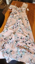 Midnight Doll Women's Small Floral Maxi Dress Spaghetti Straps V-Neck
