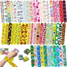 60 Pcs Slap Bracelets for Kids, Bulk Party Favors Wristbands with Animal,...