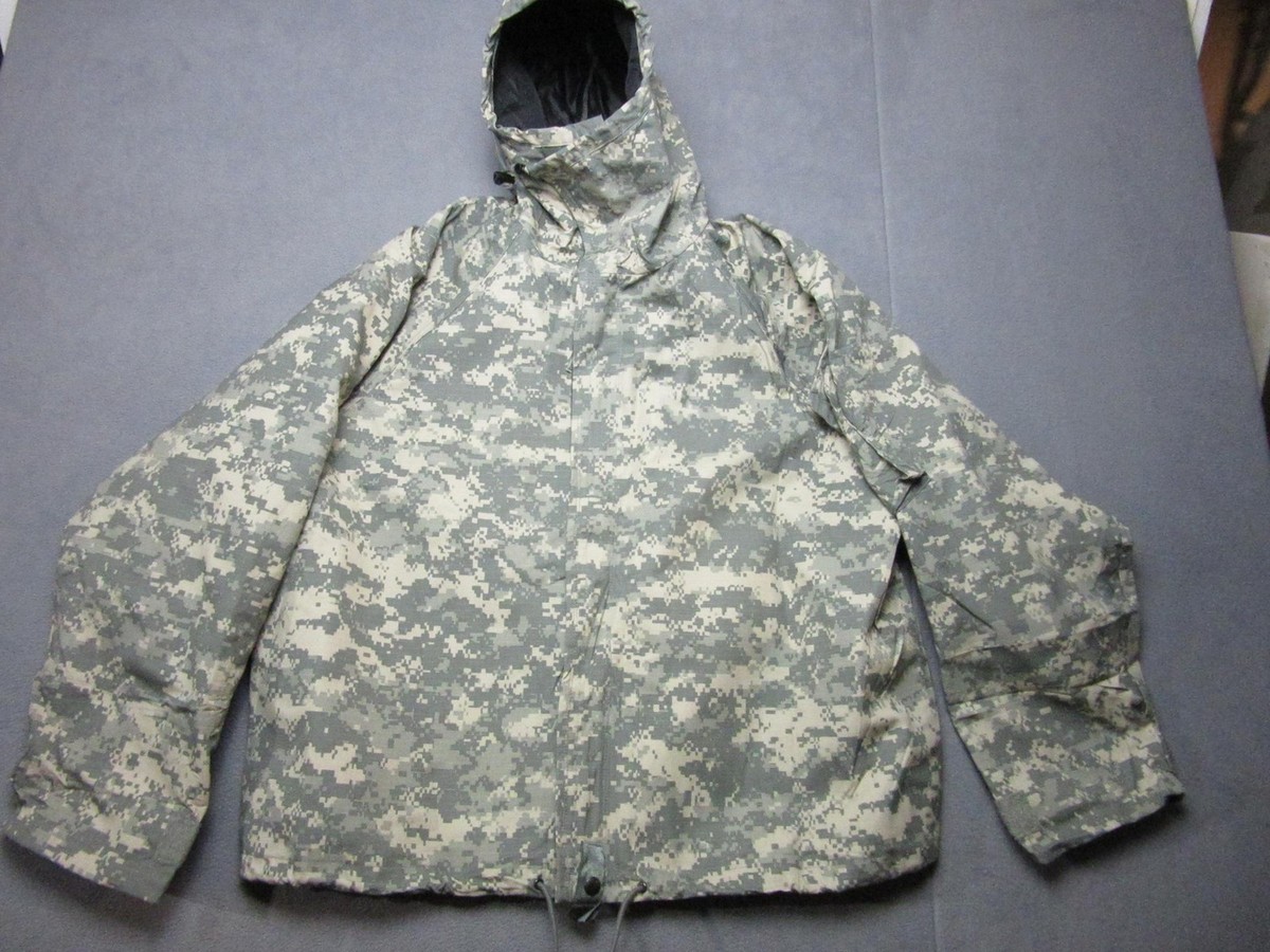 US Army ACU Chemical Protective Jacket Mens Large Long Hooded