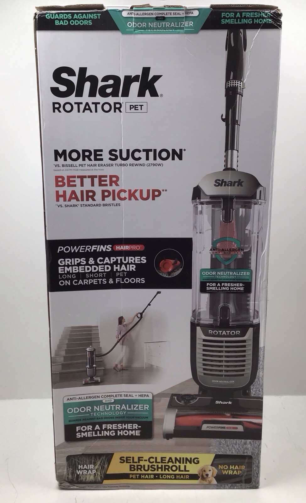 Shark Rotator Pet Vacuum W/ PowerFins HairPro & Odor Neutralizer Defects