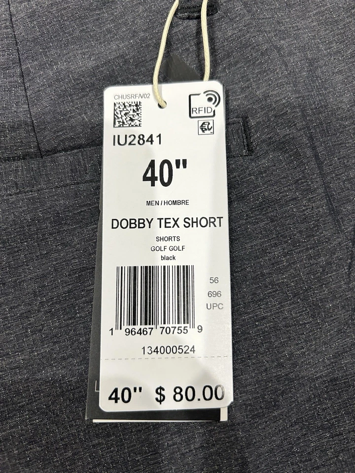 Pantalones Cortos de Golf Adidas Dobby Tex Para Hombre Talla 40 Negro 9" Entrepierna Nuevos Con Etiquetas Foto 2 de 4
