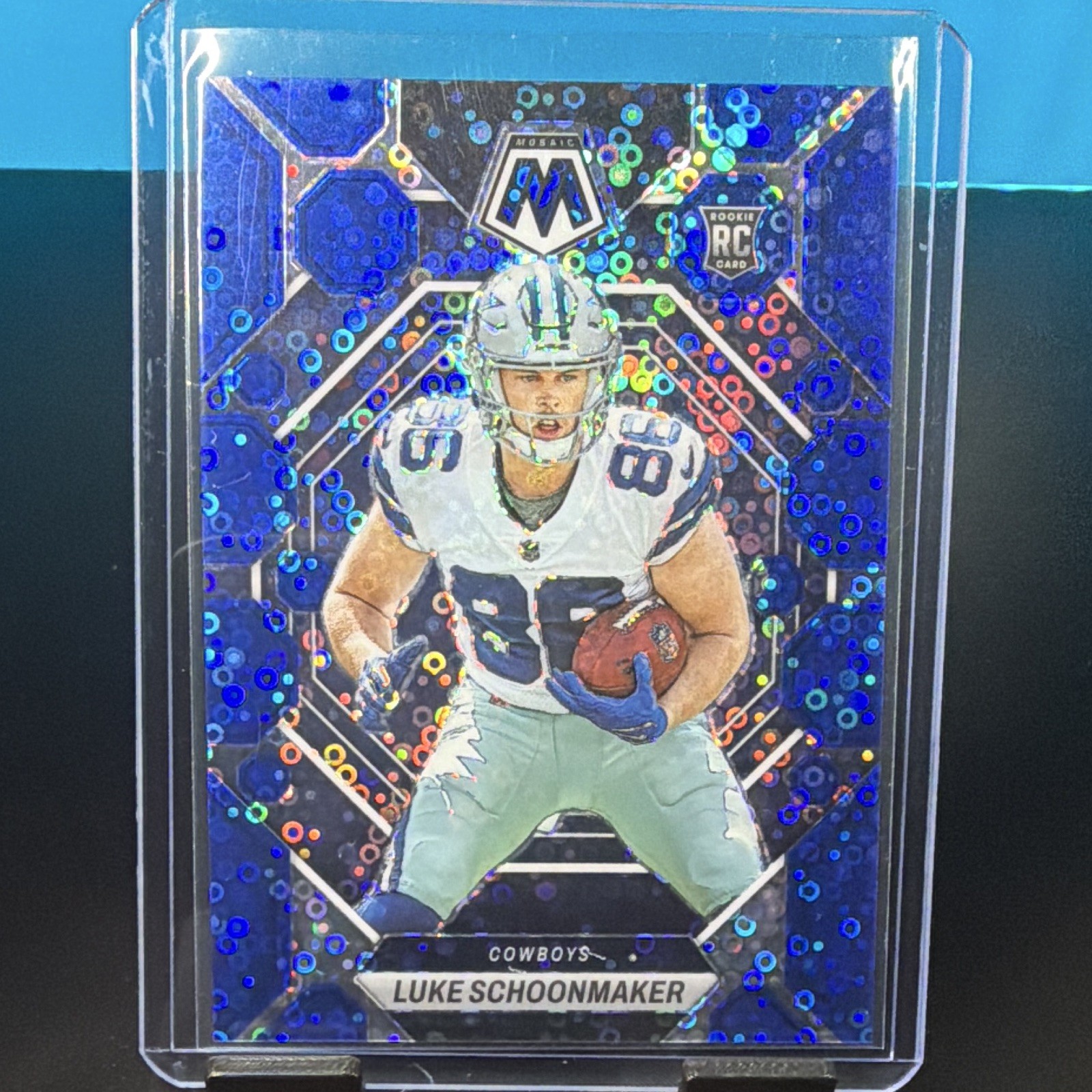 Panini 2023 Mosaic Luke Schoonmaker No Huddle Blue Prizm RC Cowboys #344/75