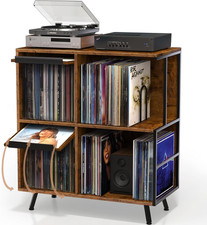 3 Tier Flip Top Record Player Stand, Vinyl Record Storage Holds up to 300 Album