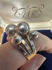 Vintage Sterling Silver Cluster Ball Statement Ring Size R 13g
