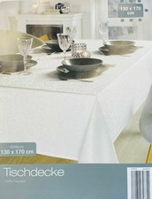 Festliche Tischdecke Weiß Glänzend Muster 130x170cm VPE 1 Stück