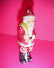 Antique 3 inch Bisque Santa Claus holding a sack Japan