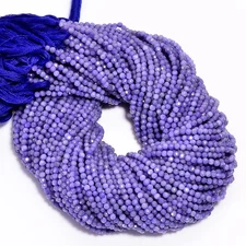 Natural Tanzanite Gemstone Round Shape Faceted Beads 3X3 mm Strand 12.5" UGB-672