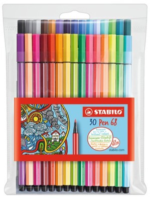 30 STABILO Fasermaler Pen 68, 30er Kunststoffetui
