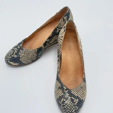 Vionic Antonia Wedge Heels Snakeskin Print Slip On Women's Shoes Size 7.5