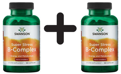 2 x Swanson Super Stress B-Complex with Vitamin C - 100 caps (168,69 EUR/kg)
