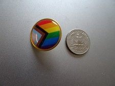 round lapel pin Current Design LGBTQ Pride Flag round lapel pin