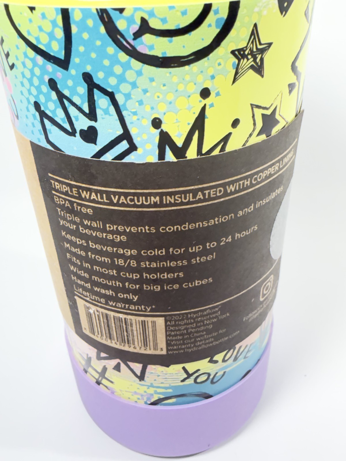 HYDRAFLOW Hybrid Kids 14oz Insulated Bottle w/ Flip Straw &ndash; Retro Girl